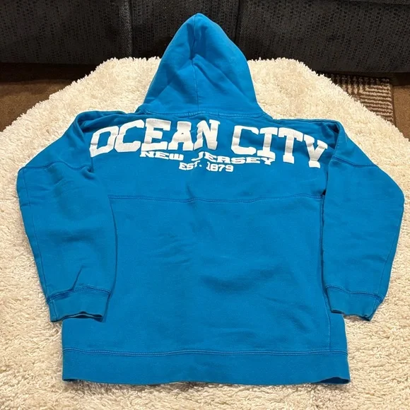 Gildan Turquoise Blue Ocean City Pullover Hoodie - Youth XL - Picture 6 of 9